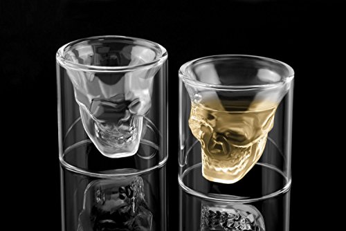 6 vasos de chupito de calavera para vodka, 6 Schnapsgläser 25 ml