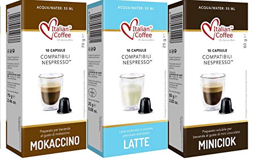 60 Capsulas Nespresso Chocolate con Leche - Degustacion de 2 Sabores - Compatibles con Cafeteras Nespresso*