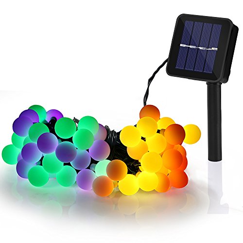 60 LED 10M Cadena Solar de Luces, IP65 Impermeable 8 Modos Luces Decorativas, Guirnalda Luces Exterior Luminosas para Exterior,Interior, Jardines, Casas, Boda, Fiesta de Navidad (multicolor)