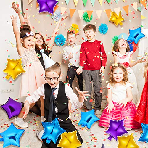 60 Piezas globos en forma de estrella globos de estrellas coloridas de 10 pulgadas globos de papel de aluminio de mylar de estrellas para baby shower revelación de género boda baile compromiso