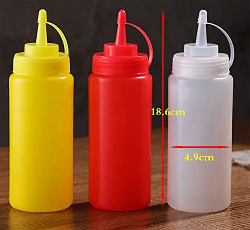 6PCS Botella Dispensadora de Vinagre de Aceite Liuer 200ml/7oz Squeeze Condiment Botellas con Cap para Herramienta de Cocina Cocinar Preparación de ensaladas Cocinar Hornear Asar Parrilla