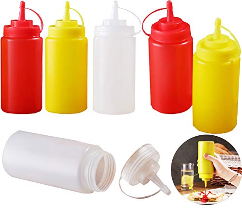 6PCS Botella Dispensadora de Vinagre de Aceite Liuer 200ml/7oz Squeeze Condiment Botellas con Cap para Herramienta de Cocina Cocinar Preparación de ensaladas Cocinar Hornear Asar Parrilla