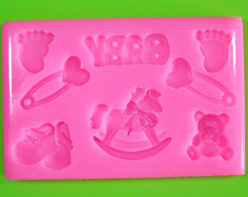 7 en 1 cuarto de niños del bautizo del bebé Molde de silicona para la torta de Decoración Pastel de Cupcake Toppers Glaseado Sugarcraft Tool por Fairie Blessings