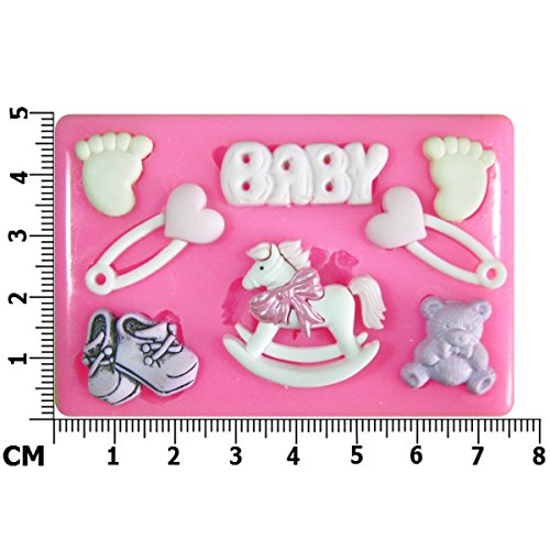 7 en 1 cuarto de niños del bautizo del bebé Molde de silicona para la torta de Decoración Pastel de Cupcake Toppers Glaseado Sugarcraft Tool por Fairie Blessings