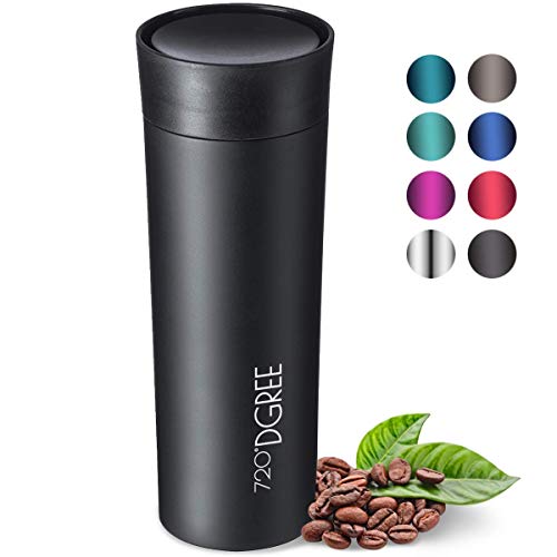 720°DGREE Termo Café para Llevar “PleasureToGo“ – 450ml - Taza térmica para Café y Té Caliente - Acero Inoxidable, Doble Pared, Aislado al Vacío, Prueba de Fugas - Mug térmico, termos - Sin BPA Free