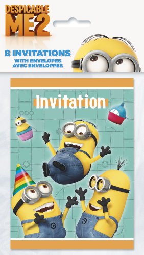 8 invitaciones Los Minions - Única