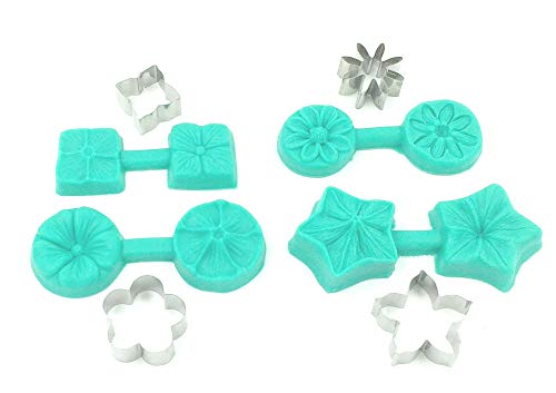 8 piezas. Flor con moldes de acero inoxidable veiner 3d silicona forma de galletas mazapán Fondant Decoración para tartas