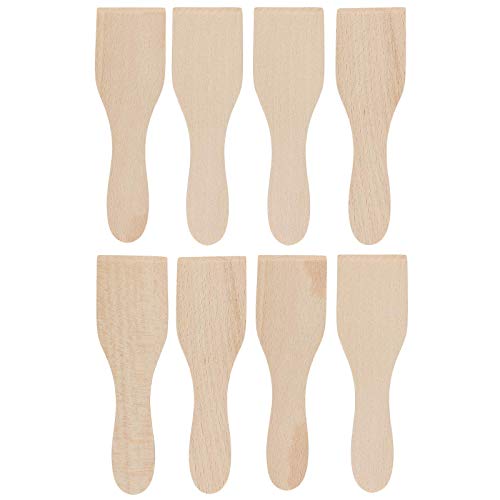 8 piezas Raclette arañazos 13 cm Rasqueta/espátula de madera de haya para Paletas Sartenes Raclette