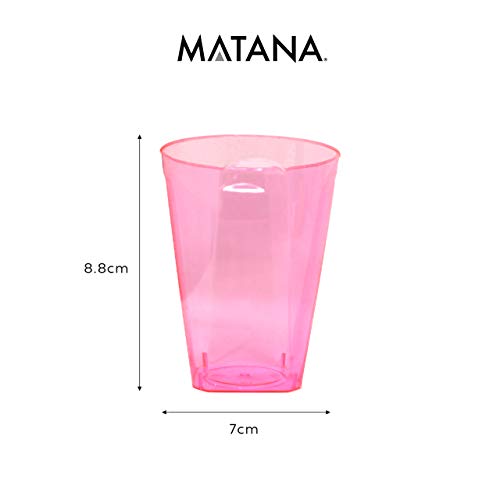 80 Vasos Desechables de Plástico Duro, Neón 210ml - Desechable o Reutilizable - 4 Colores, Durable y Resistente| Perfecto para Cumpleaños, Fiestas, Eventos y Celebraciones.