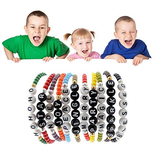 800pcs 4 letras de letras del alfabeto de acrílico de color A-Z Cube los granos con 1 cortador de hilo 1 cordón negro y 1 hilo de seda para joyería Hacer a los niños DIY collar pulsera