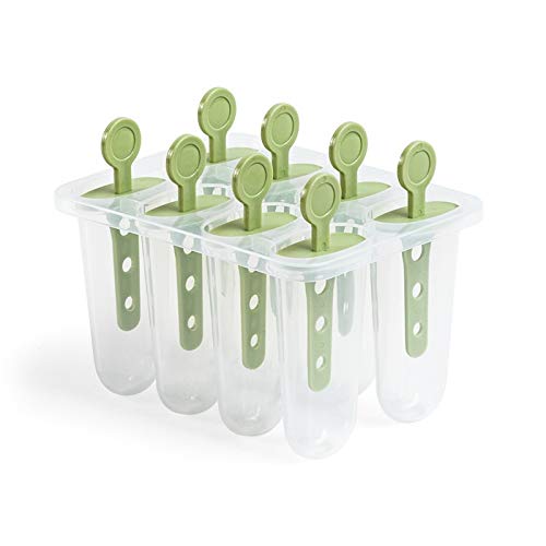 8cell forma redonda herramientas accesorios de verano de cocina de la categoría alimenticia del polo moldea DIY fabricante de helados de paleta Moldes Moldes Postre (Color : Green)