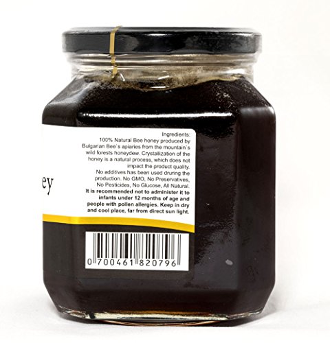 900 g Gotas de Miel, Miellada Negro Miel, Naturaleza de Montaña Virgen bosque, Certificado sin antibióticos, sin azúcar, sin calentar, sin pasteurizar, crudo, miel real BulgarianBee®