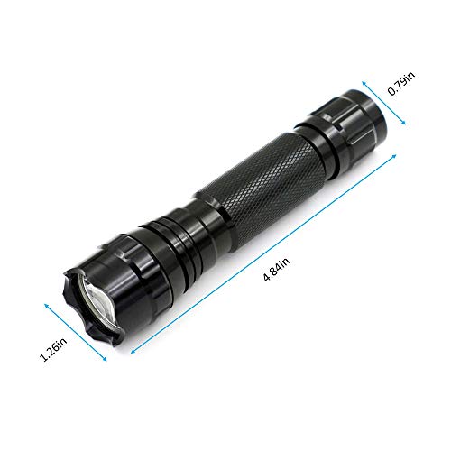 940nm Linterna Infrarroja, IR LED Linterna con Enfoque Ajustable - Debe Funcionar con un Dispositivo de Visión Nocturna- Adecuado para Caza Nocturna, Pesca y Fotografía (Baterías Incluidas)