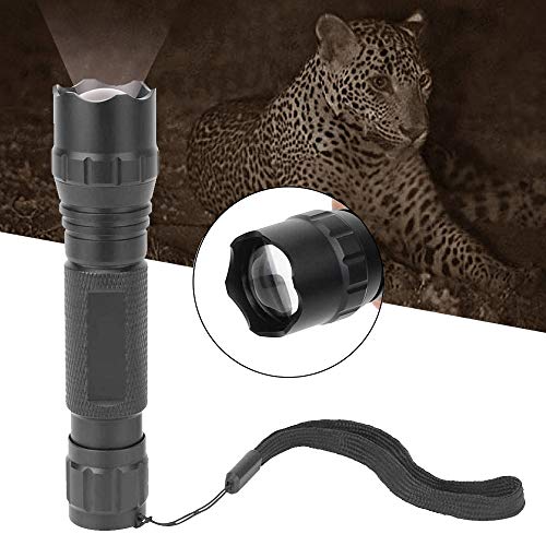 940nm Linterna Infrarroja, IR LED Linterna con Enfoque Ajustable - Debe Funcionar con un Dispositivo de Visión Nocturna- Adecuado para Caza Nocturna, Pesca y Fotografía (Baterías Incluidas)