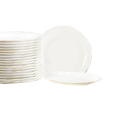 A BUSINESS DC VAJILLA Porcelana VERSALLES 14 Piezas con Filo Dorado con Gran Elegancia Y Toque DE DISTINCIÓN