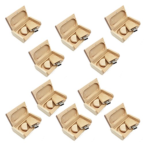 A Plus+ 10 Piezas Madera 8GB Memoria USB Flash Drive con Cajas de Madera