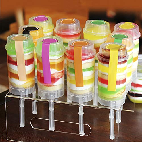 A sixx Soporte de Pastel Reutilizable Push Pop, Utensilios de Cocina Push Cake Pop Sticks, pudín de 17cm / 6.7in para Mousse Cake Milk Tea Cup Cake Cup