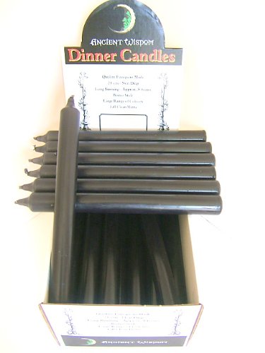 A & W Candles - Juego de 6 velas para cena, color negro