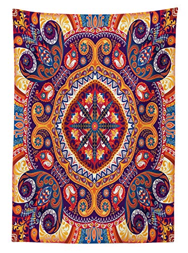 ABAKUHAUS Cachemir Mantele, Alfombra de Flores, Fácil de Limpiar Colores Firmes y Durables Lavable Personalizado, 140 x 200 cm, Multicolor