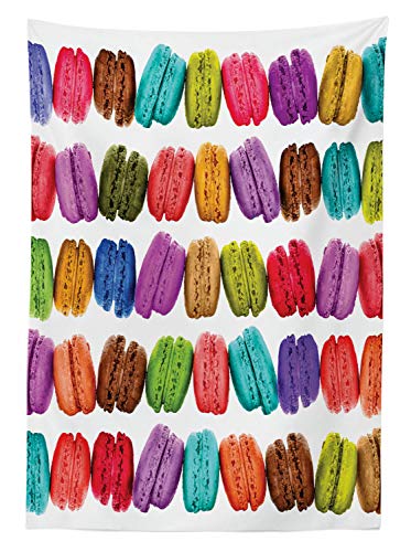 ABAKUHAUS Vistoso Mantele, Cafetería Cookies, Estampa Personalizada con Colores Firmes Lavable No Destiñen, 140 x 240 cm, Multicolor