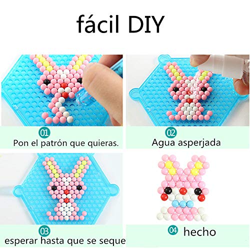 Abalorios Cuentas de Agua 4000 Perlas Kit Abalorios 24 Colors(6 Jewel) Niños DIY Educativos Artesanía Craft Kits