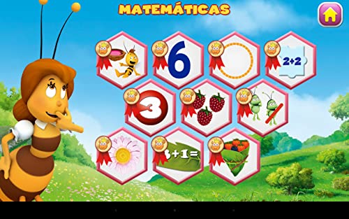 Abeja Maya y La Corona de la Reina,  una aventura educativa con más de 25 juegos educativos para niños.