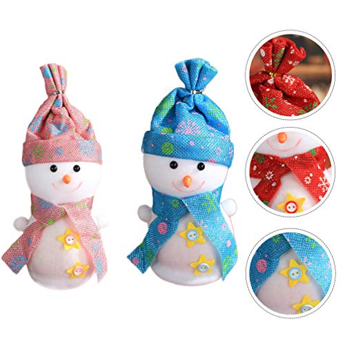 ABOOFAN 2 Piezas Bolsa de Manzana de Navidad Muñeco de Nieve Bolsas de Dulces Bolsas de Regalo Bolsas de Dulces Bolsas de Regalos Decoración de Fiesta de Navidad (Color Aleatorio)