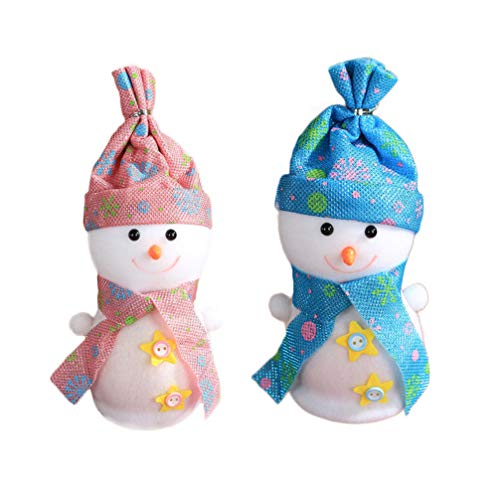 ABOOFAN 2 Piezas Bolsa de Manzana de Navidad Muñeco de Nieve Bolsas de Dulces Bolsas de Regalo Bolsas de Dulces Bolsas de Regalos Decoración de Fiesta de Navidad (Color Aleatorio)