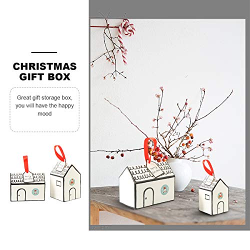 ABOOFAN Caja de Dulces Navideños Caja Decorativa de Galletas Navideñas con Cuerda Y Etiquetas de Papel Caja de Embalaje de Regalo para Navidad Año Nuevo Favor de Fiesta