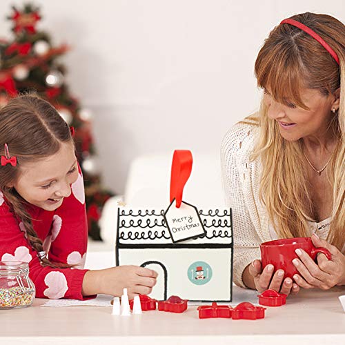 ABOOFAN Caja de Dulces Navideños Caja Decorativa de Galletas Navideñas con Cuerda Y Etiquetas de Papel Caja de Embalaje de Regalo para Navidad Año Nuevo Favor de Fiesta