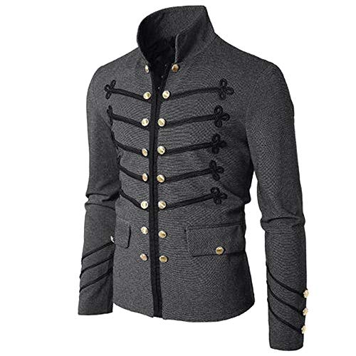 Abrigo de Traje de Invierno para Hombre，JiaMeng Abrigo Chaqueta gótica Botón de Bordado Abrigo Traje Uniforme Praty Outwear