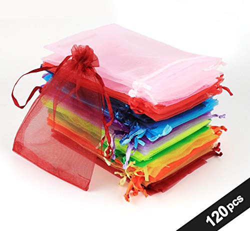 ABSOFINE 120pcs Bolsas Bolsitas de Organza 10x15cm Bolsas de Regalo Boda para Joyas Caramelo Dulces Recuerdo Favores Detalles