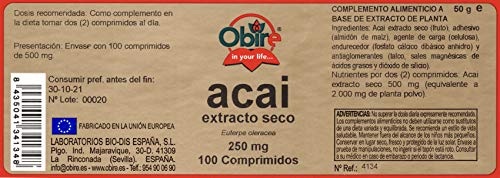 Acai 1000 mg. (ext. seco 250 mg.) 100 comprimidos