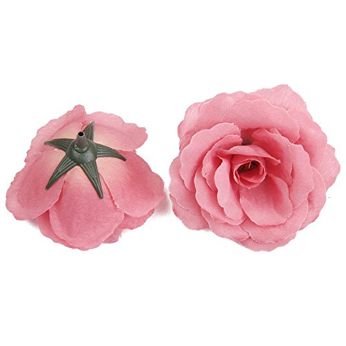 ACAMPTAR 20pzs Corola Cabeza Flor Rosa Artificial DIY Decoracion de Boda Diametro de 65 mm - Rosa