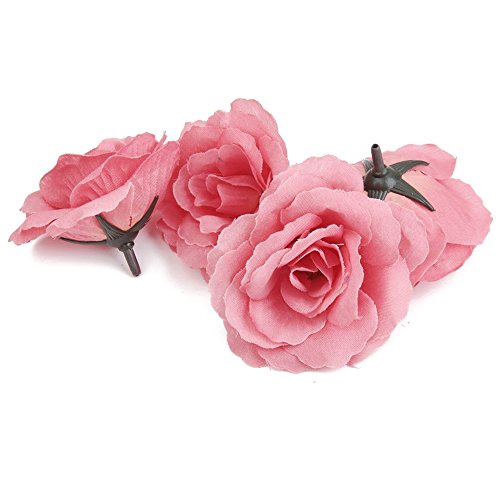 ACAMPTAR 20pzs Corola Cabeza Flor Rosa Artificial DIY Decoracion de Boda Diametro de 65 mm - Rosa