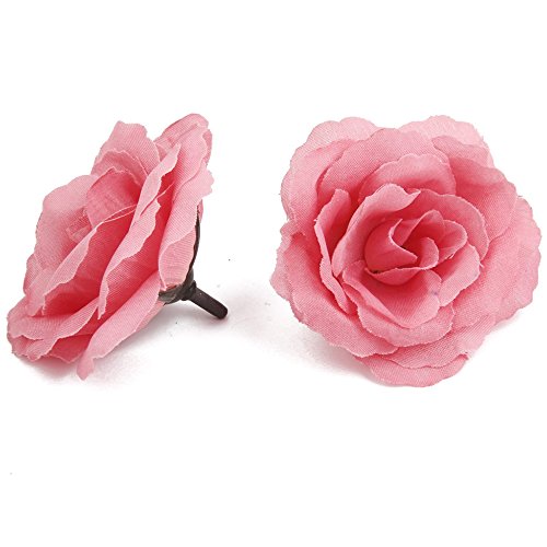 ACAMPTAR 20pzs Corola Cabeza Flor Rosa Artificial DIY Decoracion de Boda Diametro de 65 mm - Rosa