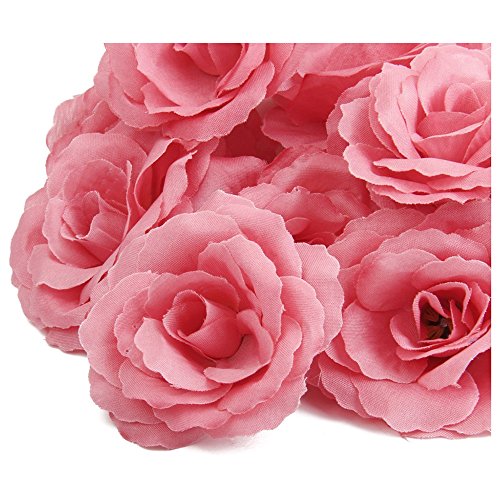 ACAMPTAR 20pzs Corola Cabeza Flor Rosa Artificial DIY Decoracion de Boda Diametro de 65 mm - Rosa