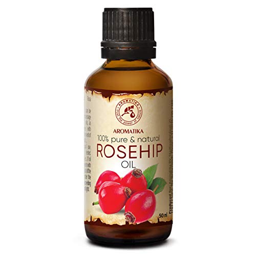 Aceite de Rosa Mosqueta 50ml - Rosa Canina Fruit Oil - Chile - 100% Puro y Natural - Prensado en Frío - Aceite Base - Para Rostro - Cuerpo - Cabello - Belleza - Masaje - Cosméticos - Cuidado Corporal