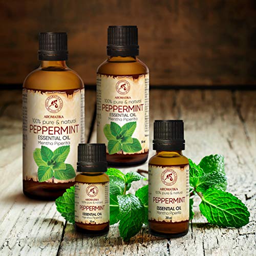 Aceite Esencial de Menta 100ml - Mentha Piperita - India - 100% Puro y Natural - Aceites Esenciales de Menta para Alivio del Estrés - Sauna - Relajación - Spa - Difusor Aromático - Lámpara de Aroma