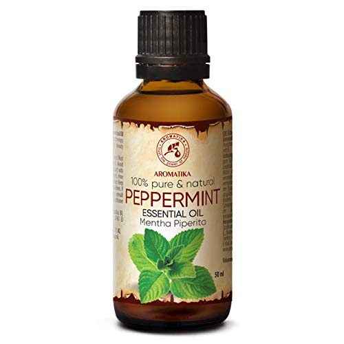 Aceite Esencial de Menta 50ml - Mentha Piperita - India - Aceite Menta para Buen Descanso - Alivio del Estrés - Sauna - Cuidado Corporal - Relajación - Spa - Difusor Aromático - Lámpara de Aroma