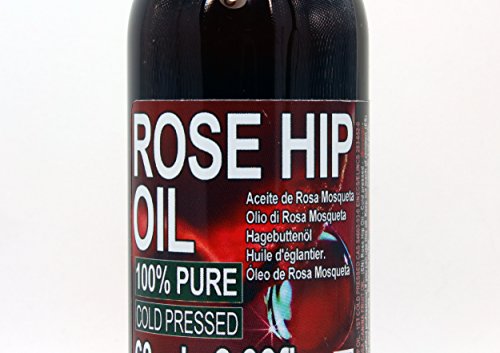 Aceite Rosa Mosqueta 100% Puro 60ml Origen Patagonia Chile - Envasado en UE, Primera Prensada en Frío, Virgen Extra -Color naranja brillante- Producción Manual + 100% Natural