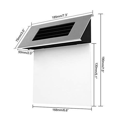 Acero inoxidable Número accionada solar Casa LED de la lámpara de la puerta exterior de pared exterior Señal interruptor de luz automático del sensor