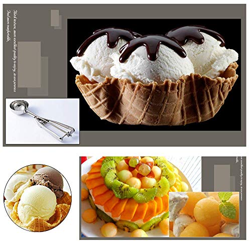 Acero inoxidable palas para helado,cuchara para galletas de acero inoxidable con gatillo fácil de liberar, incluye 3 tamaños: pequeño (4,3cm), mediano (4,4cm), grande (5,4cm),mejor para helado y fruta