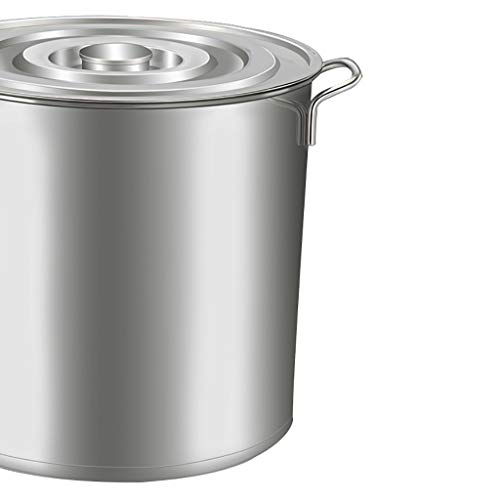 Acero Inoxidable Stock Pot - Grande de la Olla, Tapa de Acero Inoxidable, de Gran Capacidad, fácil de Limpiar (Size : 46.5 * 45cm(60L))