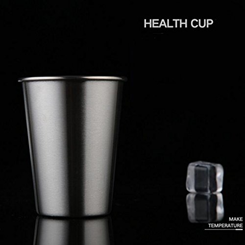 Acero inoxidable vasos de pinta para cerveza agua café té 5 unidades 16 oz, sin plomo sola pared metal vasos Copa apilable resistente para al aire libre Camping