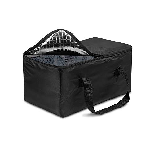 achilles Smart-Box Bolsa de frío Cesta de la compra Caja plegable con inserto térmico Caja plegable con aislamiento Cesta de picnic Cesta de transporte de alimentos Transporte de alimentos Negro, 40 cm x 20 cm x 20 cm