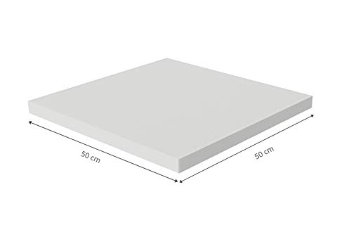 AcousPanel Panel de espuma acústica de resina de melamina Basotect, 6 unidades, diseño cuadrado (50x50x4cm), absorbente ignífugo clase M1. (Blanco)