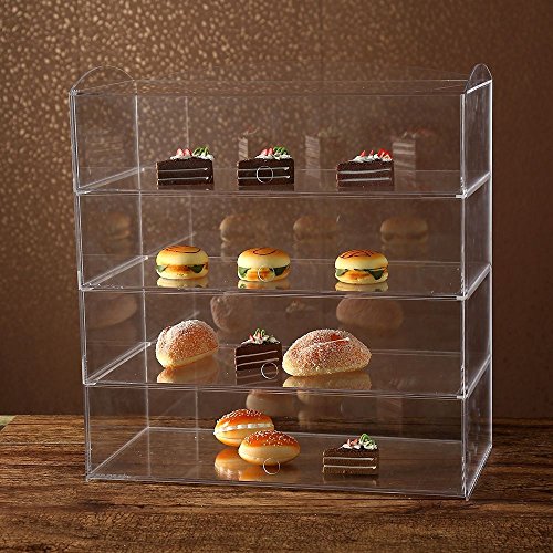 Acrílico panadería pastelería vitrina soporte armario pasteles Donuts Cupcakes pasteles, vidrio, H520mm x W490mm x D240mm