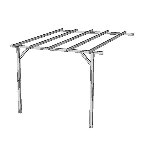 AD servicios Pérgola para Pared de Madera tratada 270/240 cm x 240 cm x 240 cm