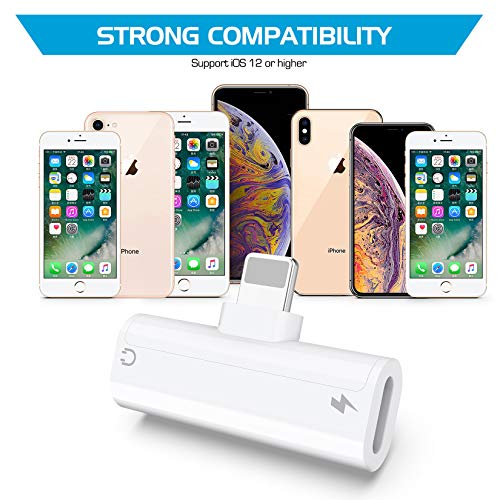 Adaptador de Conector de Auriculares para iPhone 7 Adaptadores de Doble convertidor Cable de Audio AUX Splitter para IPhoneX/XS / 8/8 Plus / 7/7 Plus / 6 Conector de Cargador de Auriculares